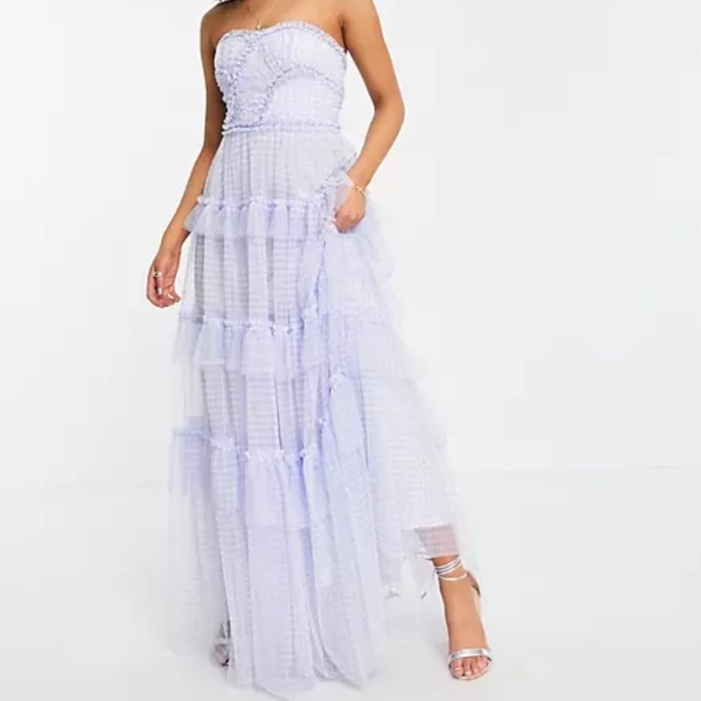 Needle and Thread blue corset gingham dress. Looks more blue in person. NWT.